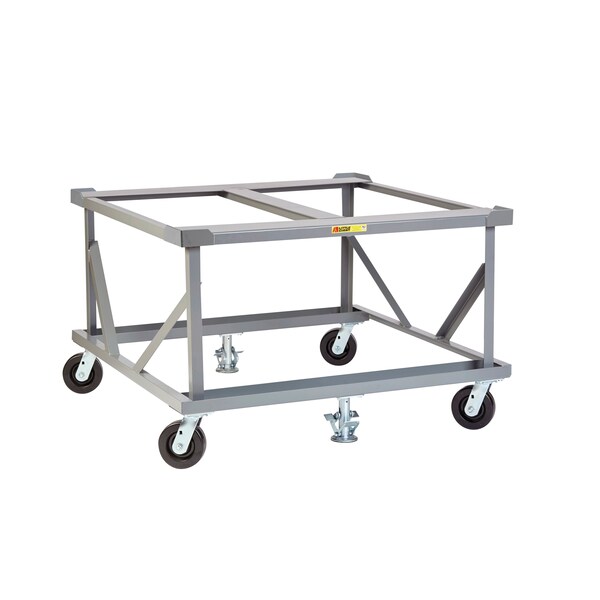 Mobile Pallet Stand, 40"x48", Solid Deck, Fixed Height, Load Retainers